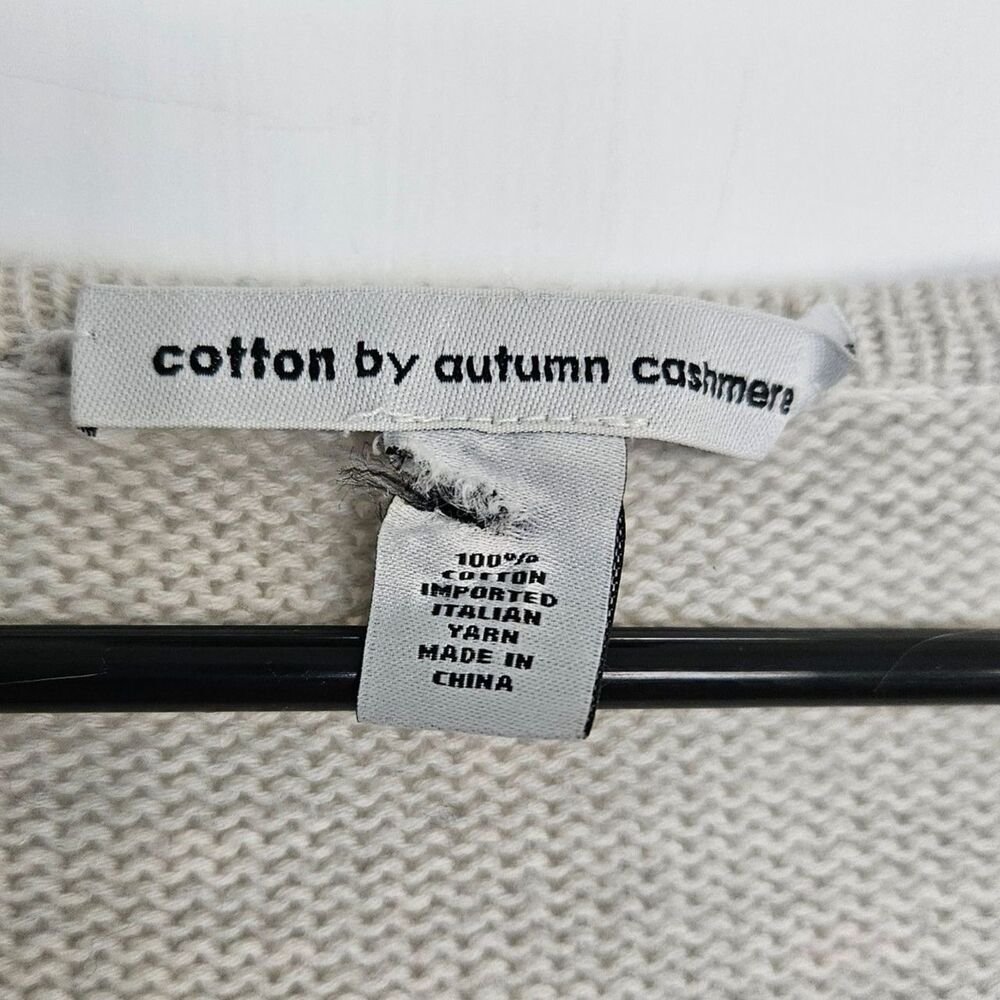 Cotton by Autumn Cashmere Women's Heathered Cream/grey pullover sweater, Large - Picture 4 of 10